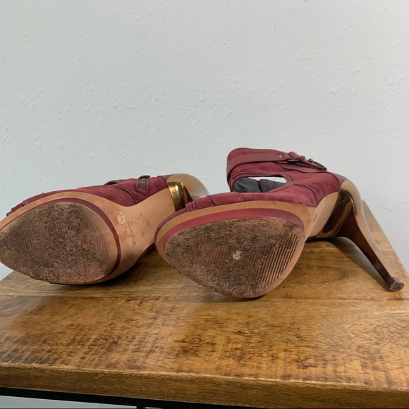 BCBGMAXAZRIA Burgundy High Heels - Picture 10 of 13